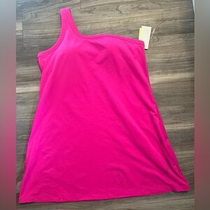 Pink one shoulder active dress